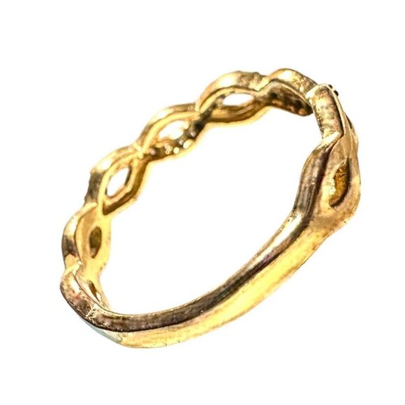 10k Yellow Gold & Genuine Diamond Eternity Infinity Band Ring TESTED Size 6 - Picture 8 of 8